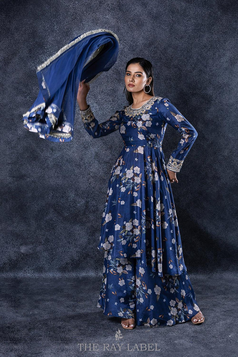 Navyblue Sharara Set