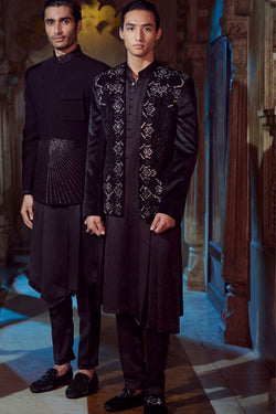 Black Sherwani Set