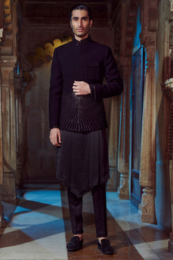 Black V Shaped Kurta