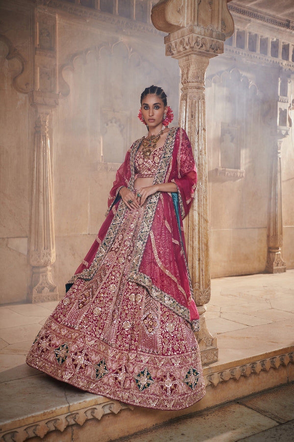 Mauve Pink Bridal Lehenga