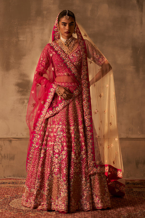 Rani Raw Silk Double Dupatta Lehenga Set