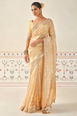 Aryahi Handwoven Benarasi Saree Set - Gold