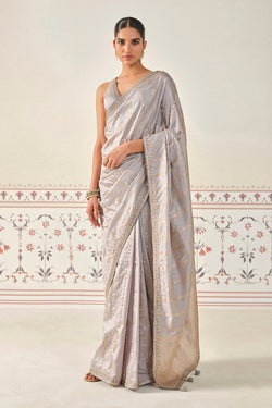 Ardvisura Handwoven Benarasi Saree Set - Grey