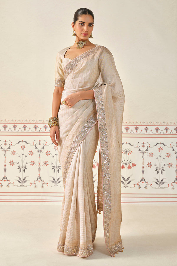 Indubha Embroidered Saree - Gold