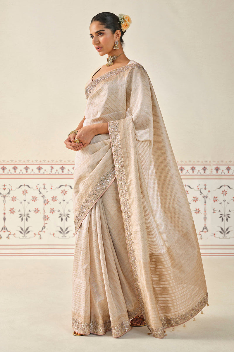 Indubha Embroidered Saree - Gold