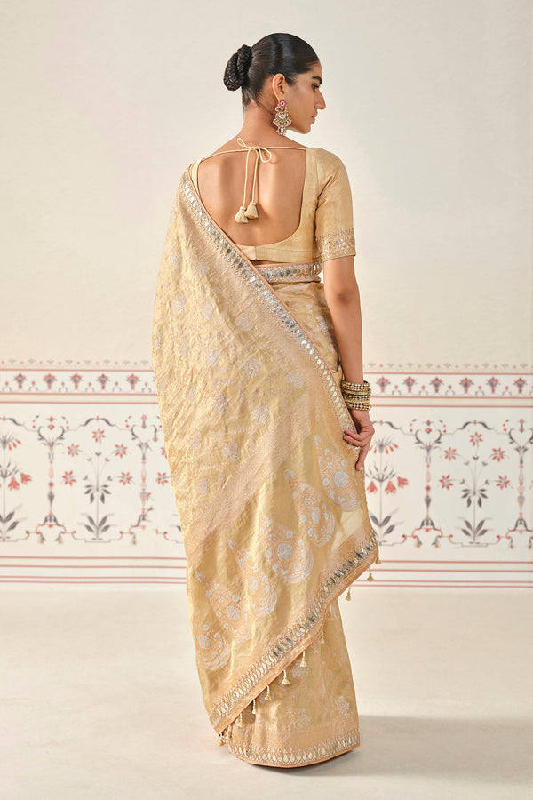 Nalina Handwoven Benarasi Silk Saree - Gold