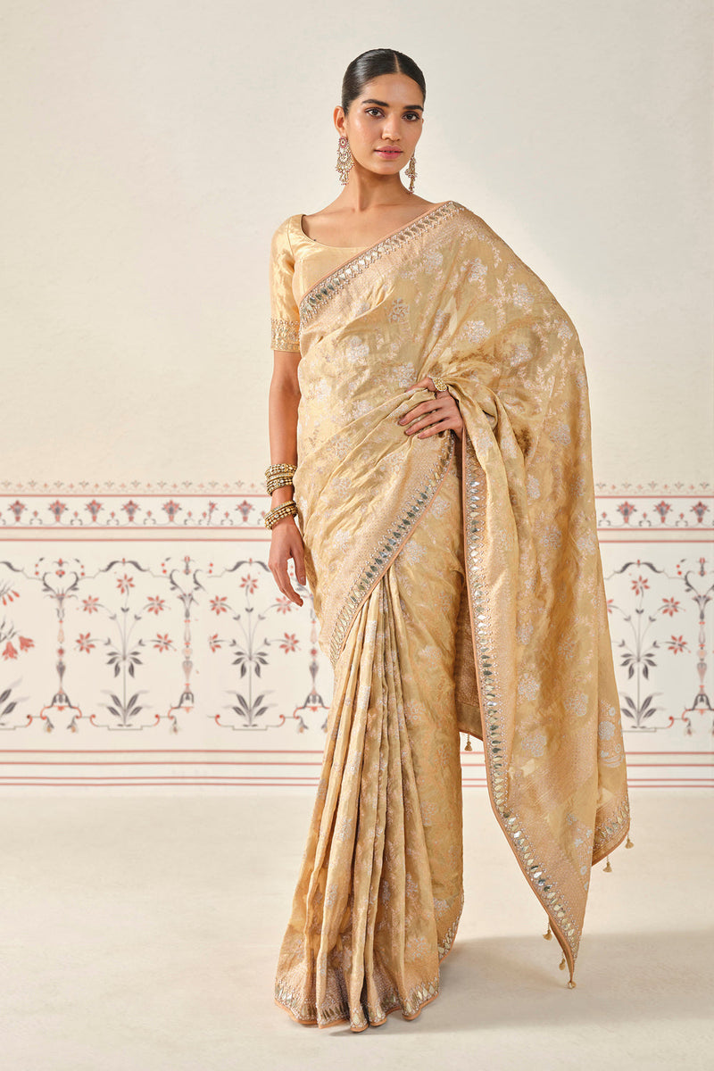 Nalina Handwoven Benarasi Silk Saree - Gold