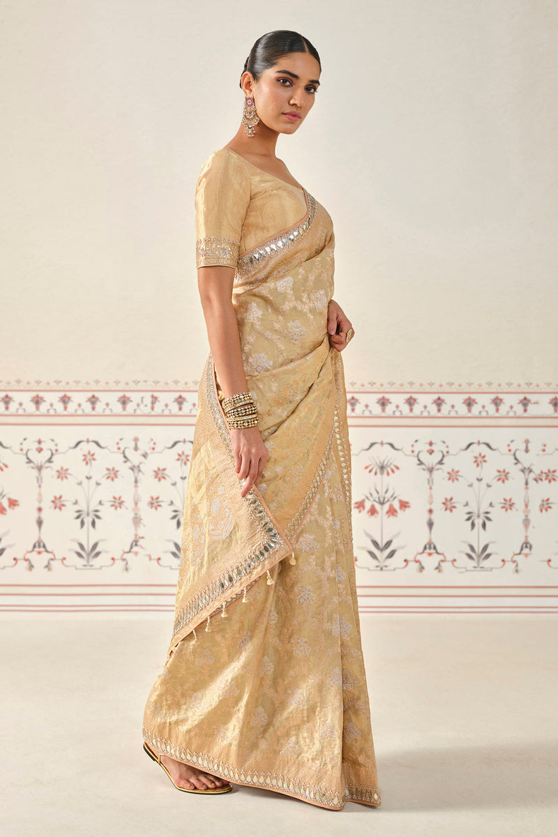 Nalina Handwoven Benarasi Silk Saree - Gold