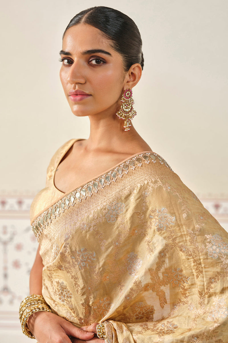 Nalina Handwoven Benarasi Silk Saree - Gold