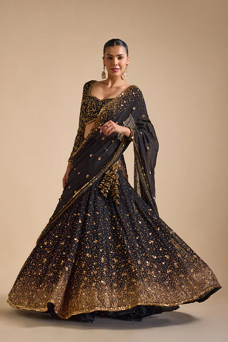 Black Mastani Lehenga Set