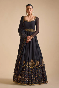 Black Double Layered Anarkali