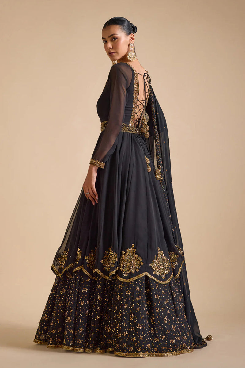 Black Double Layered Anarkali