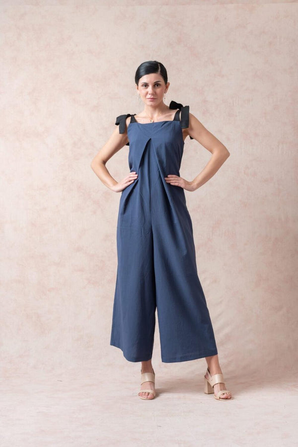 Comet Blue Linen Jumpsuit