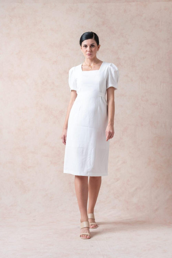 Romance Ivory White Midi Dress