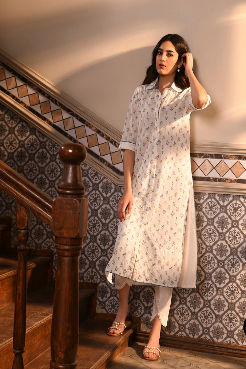 Mahin Kurta with Inverted V Hem Pants