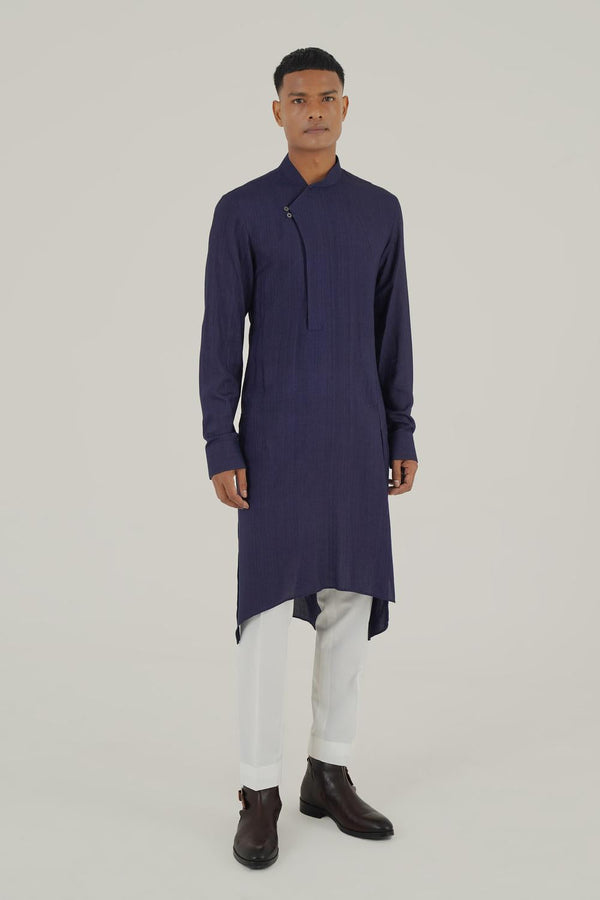 Two Button Asymmetric Kurta Set