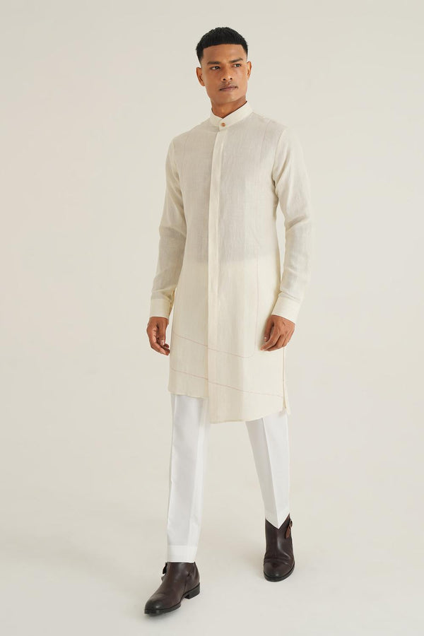 Front Open Handloom Kurta  Set