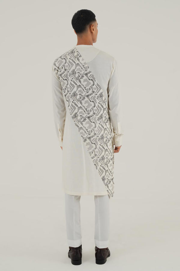 Cotton Silk Criss Cross Printed Kurta Set