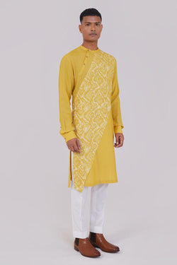 Cotton Silk Criss Cross Printed Kurta Set