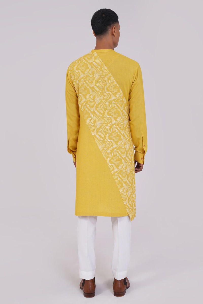 Cotton Silk Criss Cross Printed Kurta Set