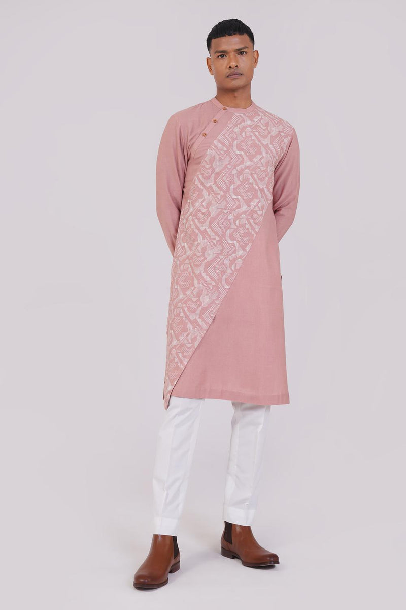 Cotton Silk Criss Cross Printed Kurta Set