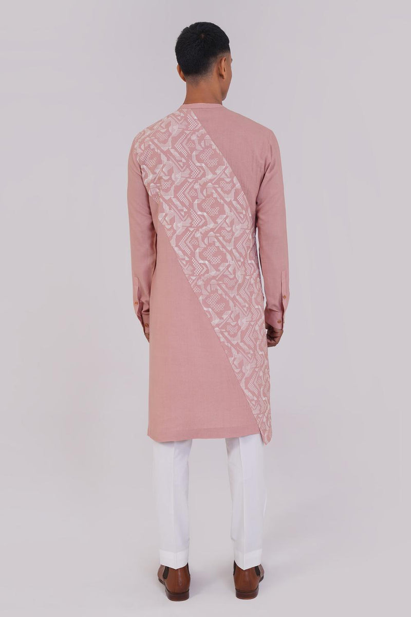 Cotton Silk Criss Cross Printed Kurta Set