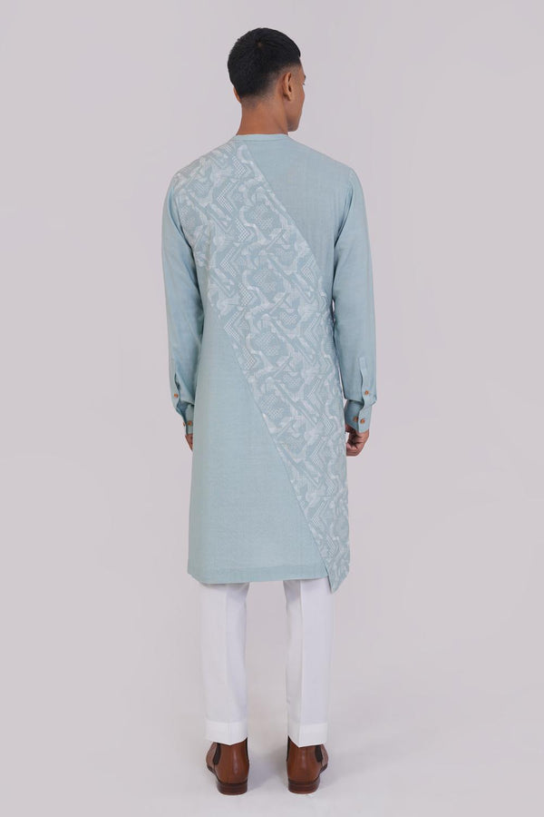 Cotton Silk Criss Cross Printed Kurta Set