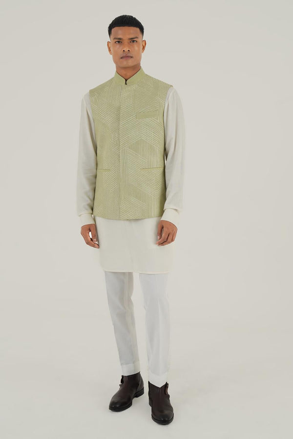 Embroidered Front Open Jawahar Jacket