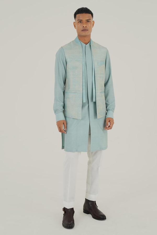 Embroidered Front Open Jawahar Jacket