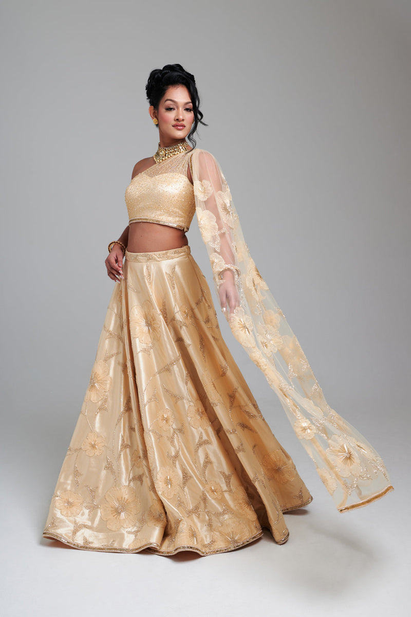 Queen Of The Golden Bouquet Lehenga Set