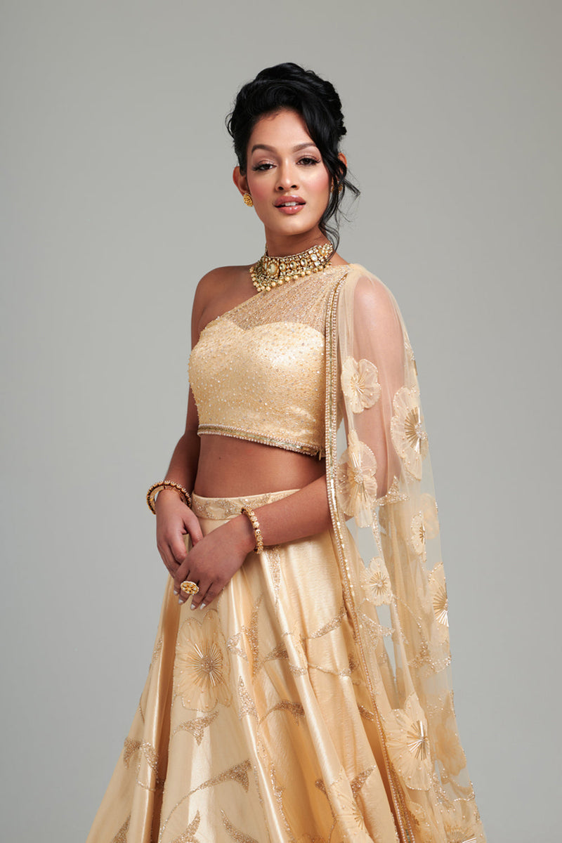 Queen Of The Golden Bouquet Lehenga Set