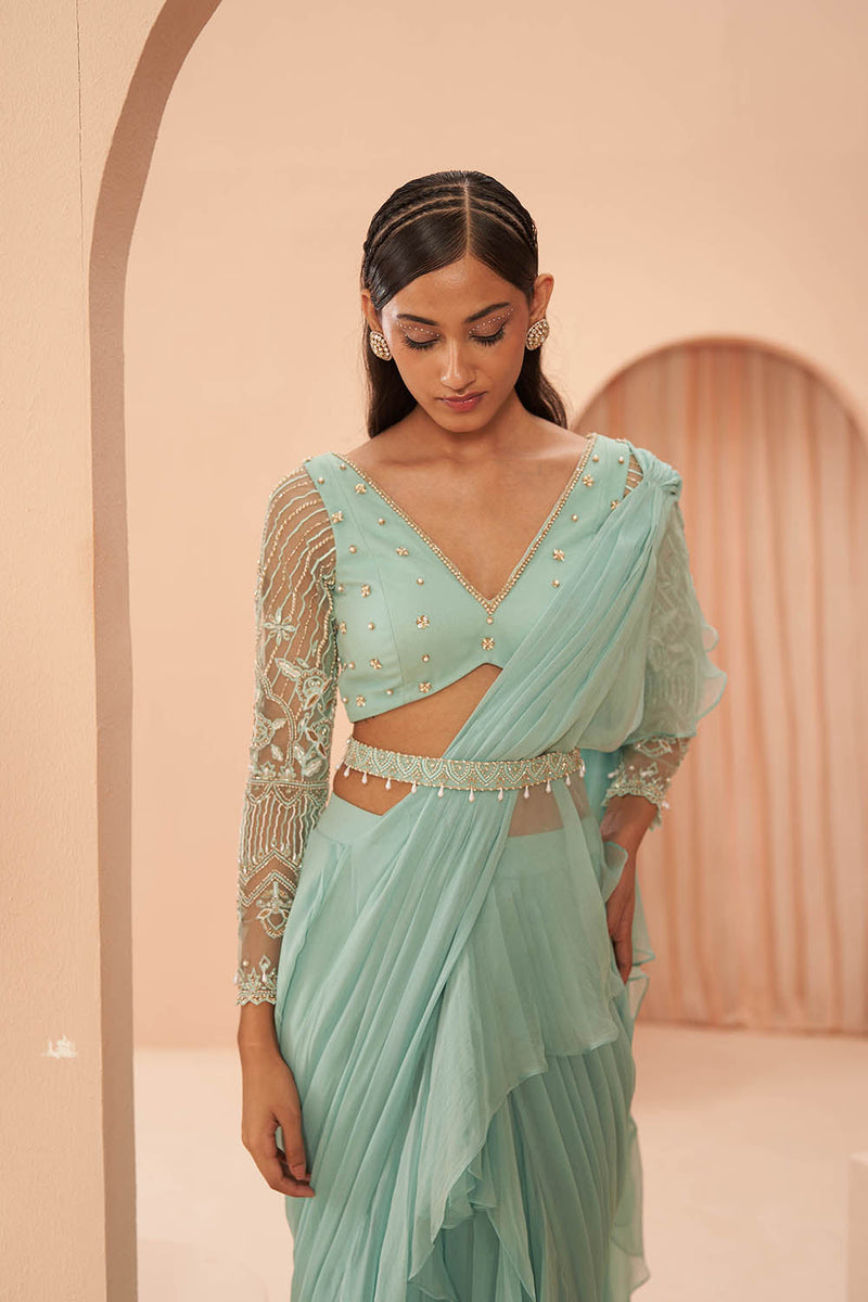 Mist Ruffle Saree