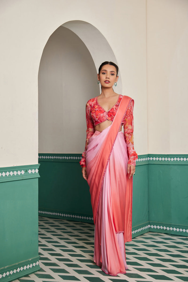 Gulera Stitched Saree Set