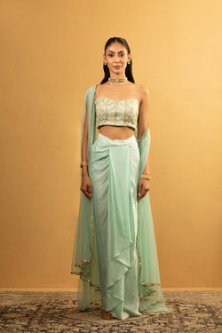 Ice Blue Dhoti Set