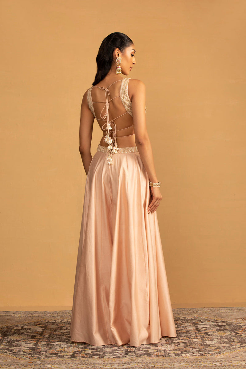 Peach Sharara Set