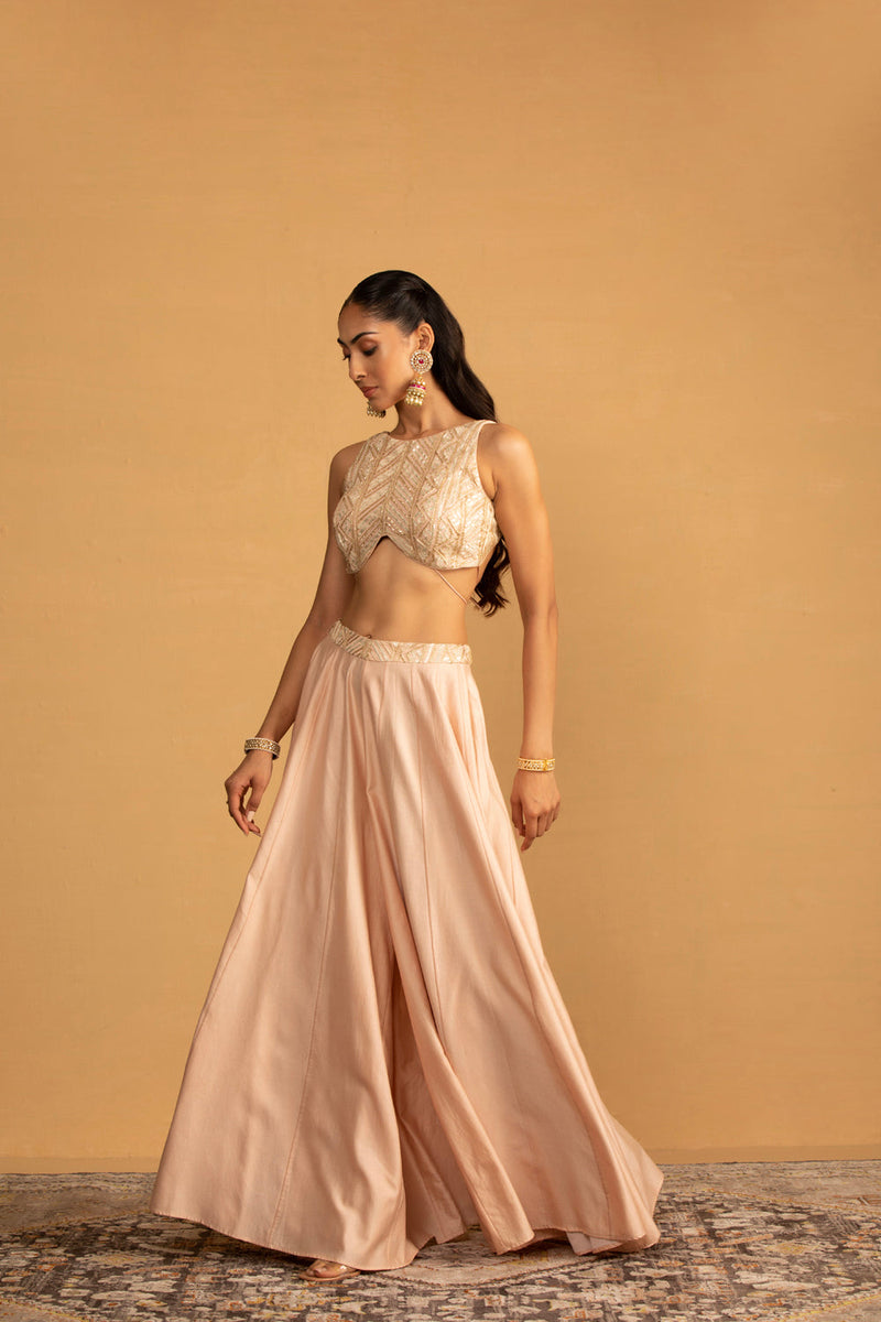 Peach Sharara Set