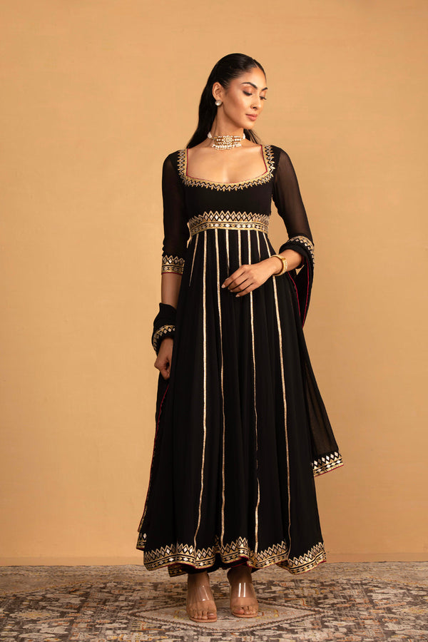 Black Anarkali Set