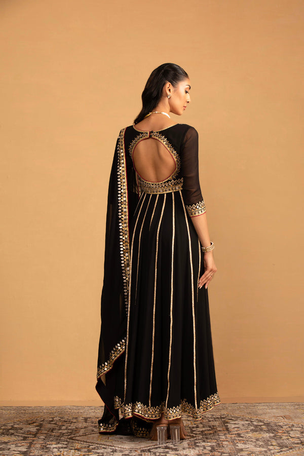 Black Anarkali Set