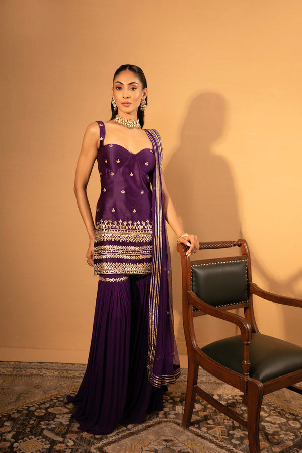 Purple Sharara Set