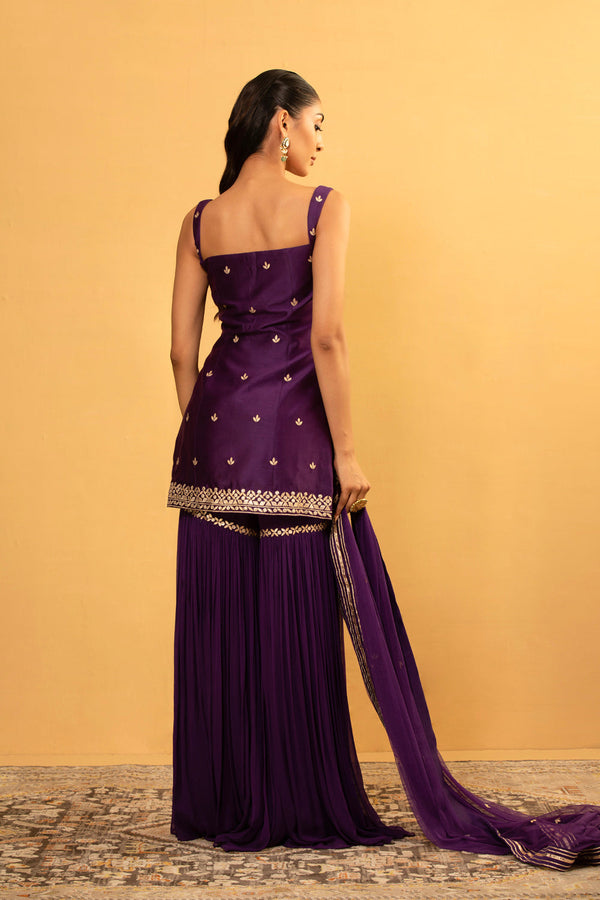 Purple Sharara Set