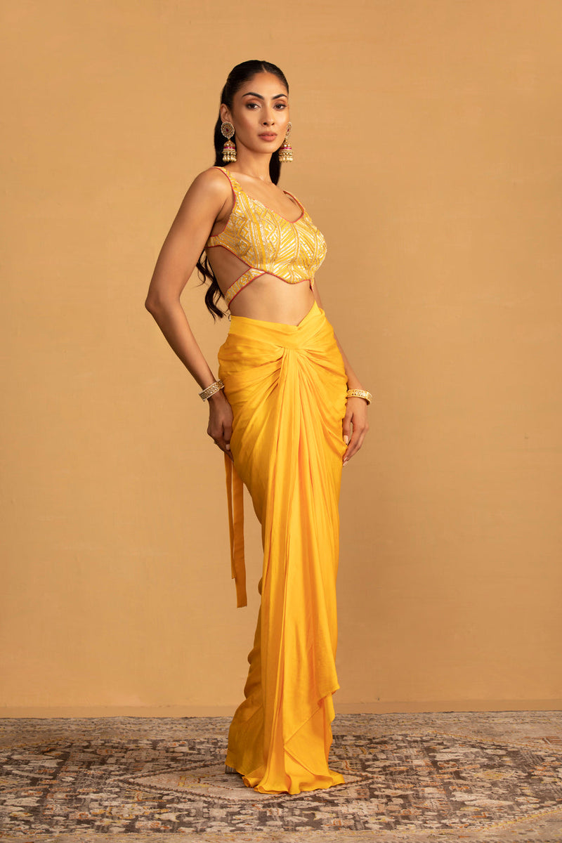 Yellow Dhoti Set