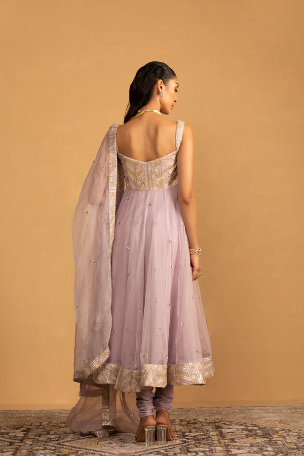 Lilac Anarkali Set