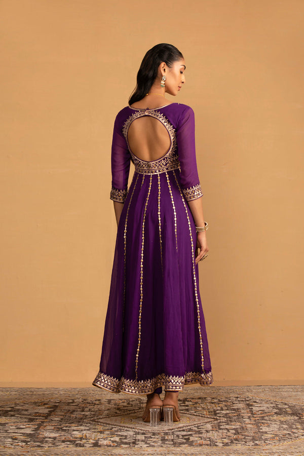 Purple Anarkali Set