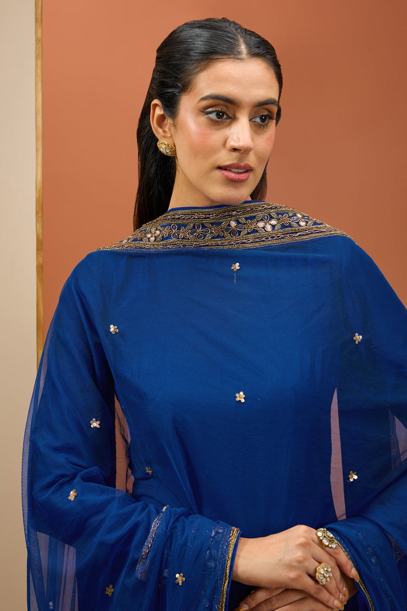 Blue Straight Kurta Set