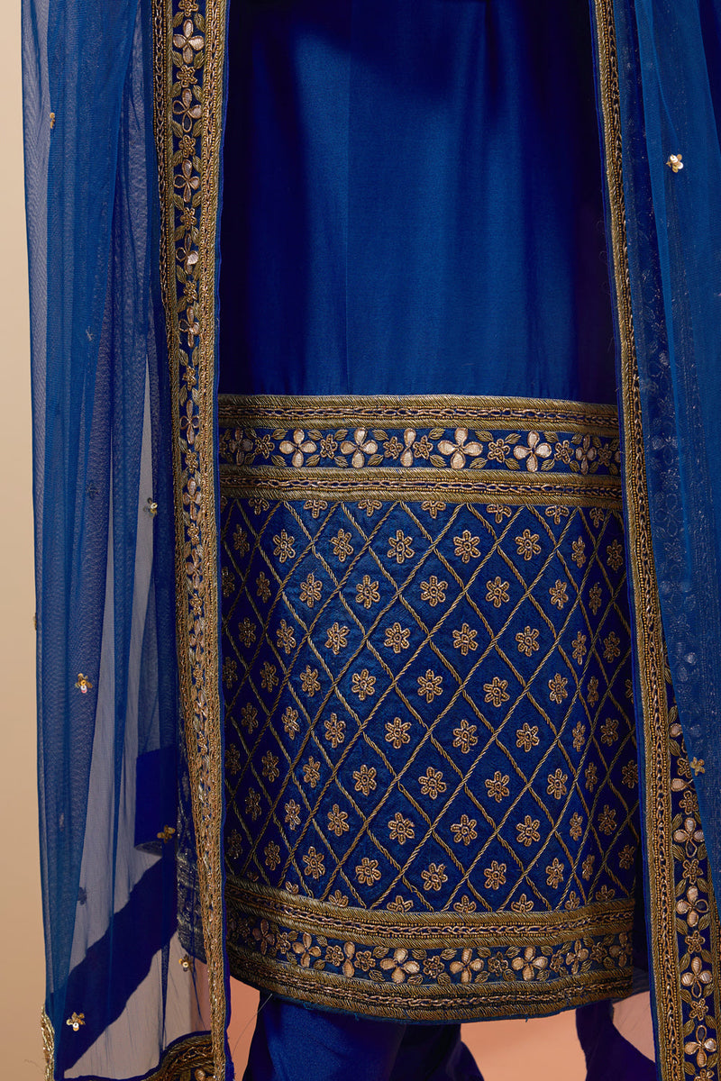 Blue Straight Kurta Set