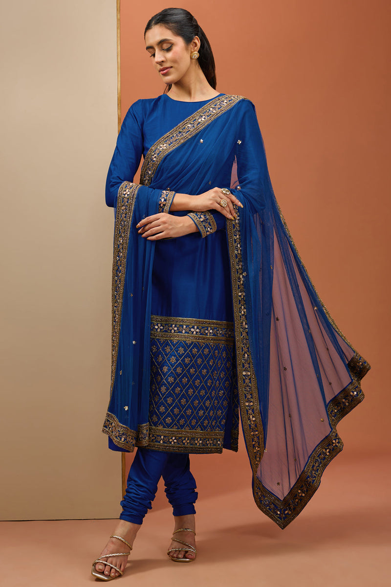 Blue Straight Kurta Set