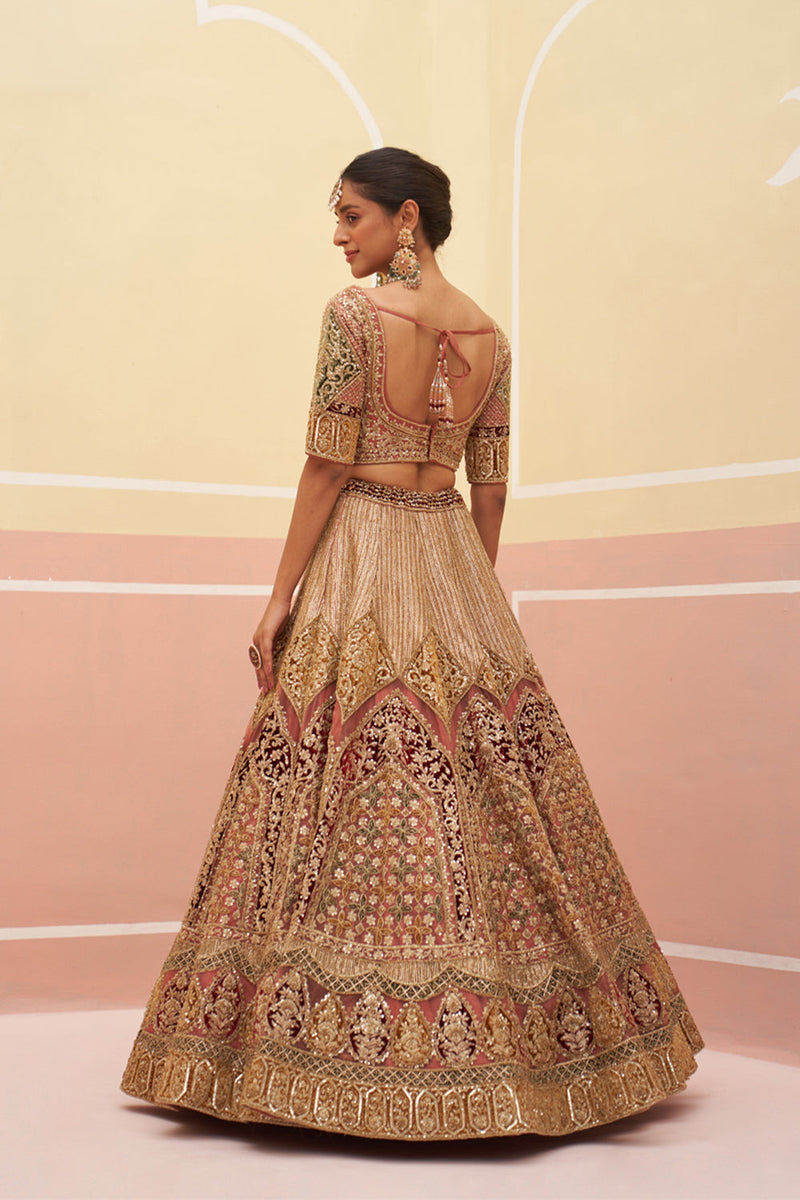 Onion Pink Organza Lehenga Set