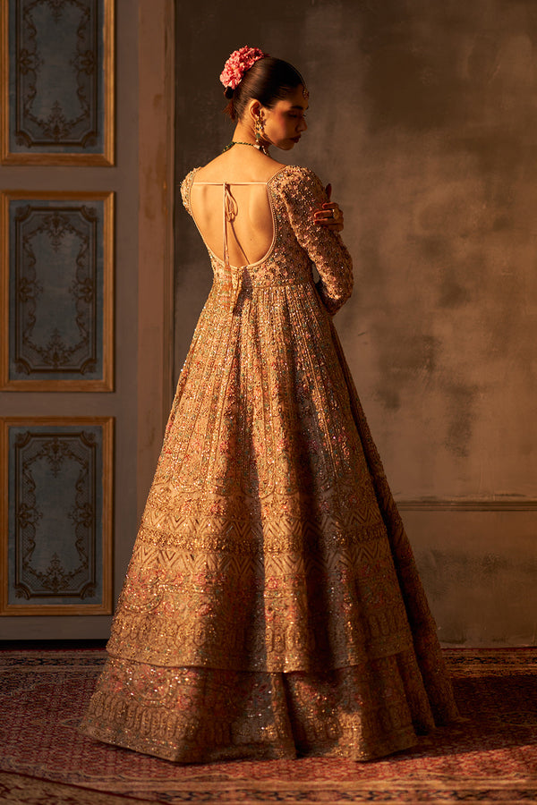 Peach Organza Lehenga Set