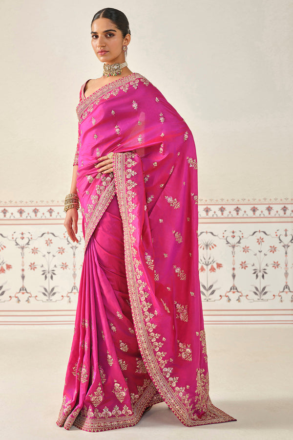 Debasmita Gota Patti Silk Saree - Purple