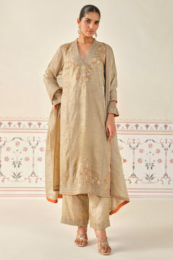 Indali Embroidered Kurta Set - Gold